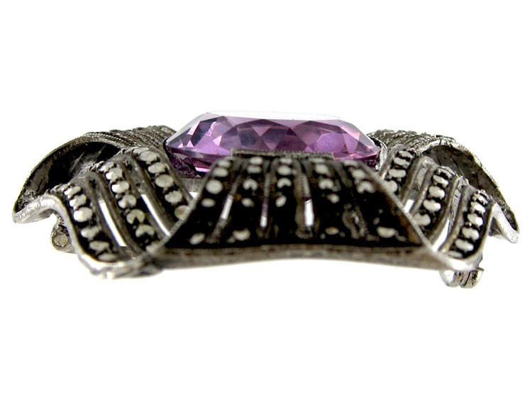 Theodor Fahrner Silver & Amethyst Brooch
