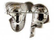 Art Deco Silver & Paste Bow Brooch