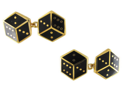 Silver & Enamel Dice Cufflinks