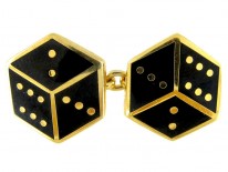 Silver & Enamel Dice Cufflinks