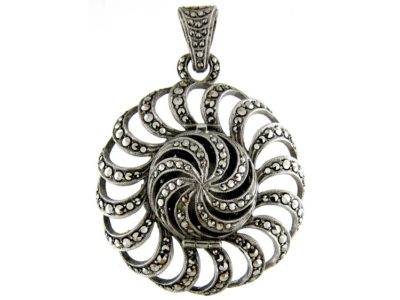 Silver Marcasite Watch Pendant