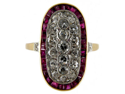 Ruby & Diamond Art Deco Ring