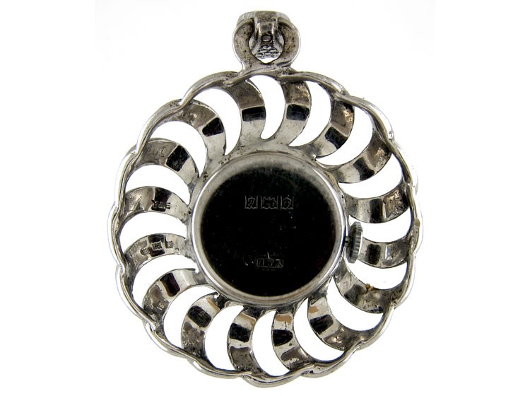 Silver Marcasite Watch Pendant