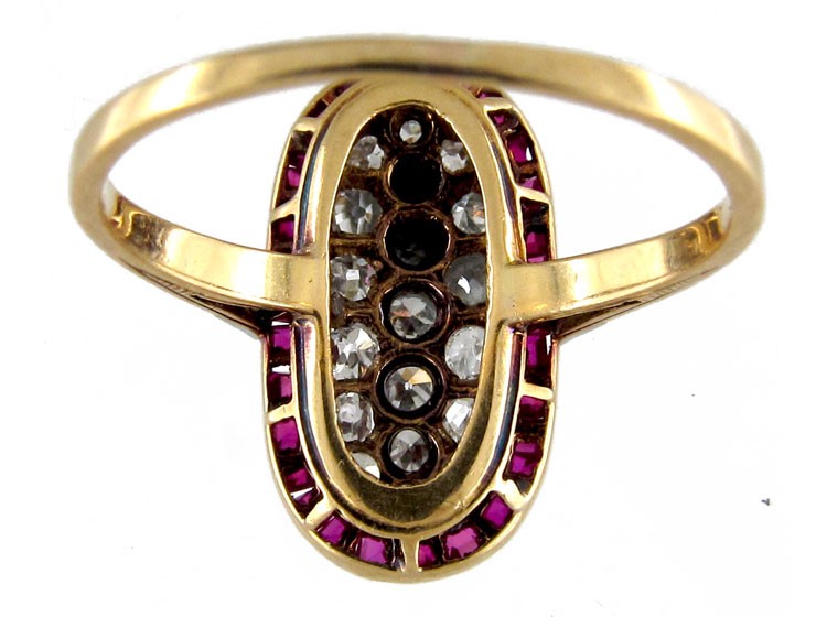 Ruby & Diamond Art Deco Ring