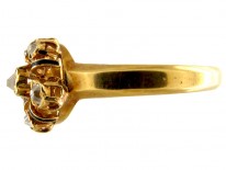 French Rose Diamond & Black Enamel Cluster Ring