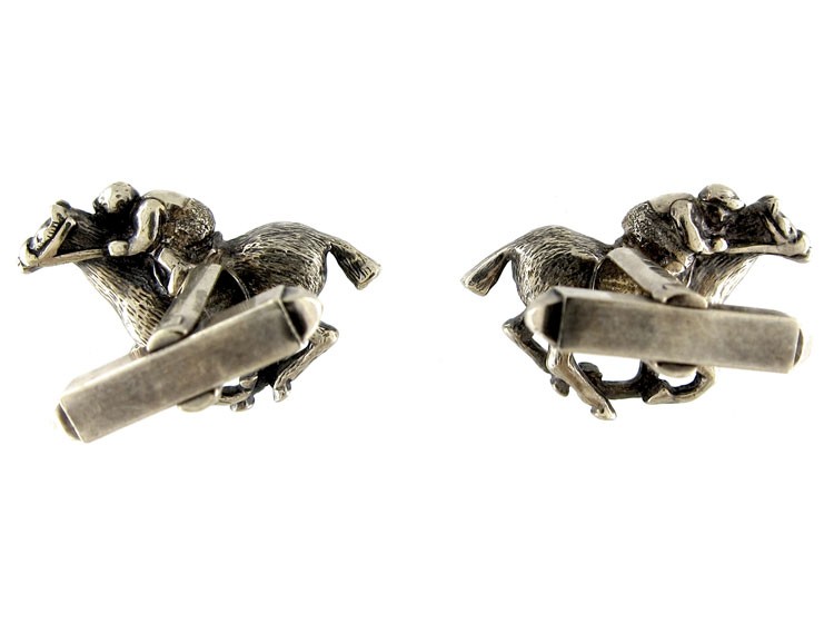 Racehorse Silver Cufflinks