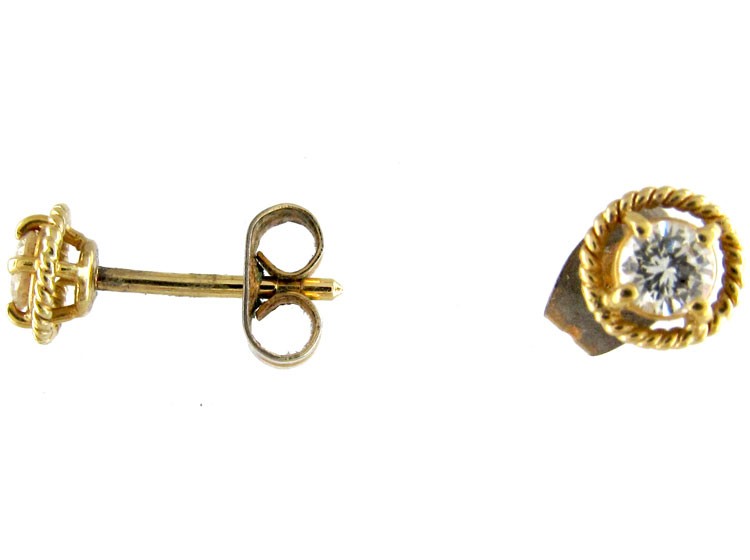 Gold & Diamond Stud Earrings