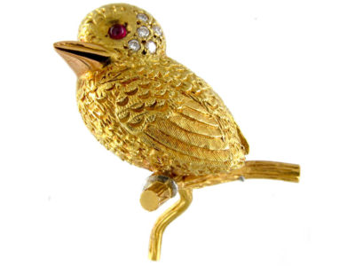 Gold Bird Brooch by E. Wolfe & Co.