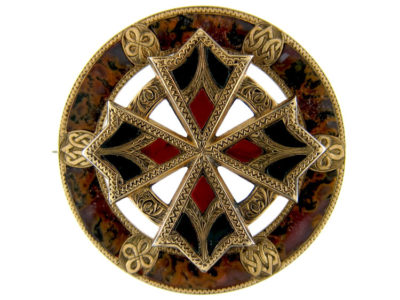 Scottish Gold Agate Brooch