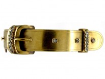 Gold & Diamond Buckle Bangle