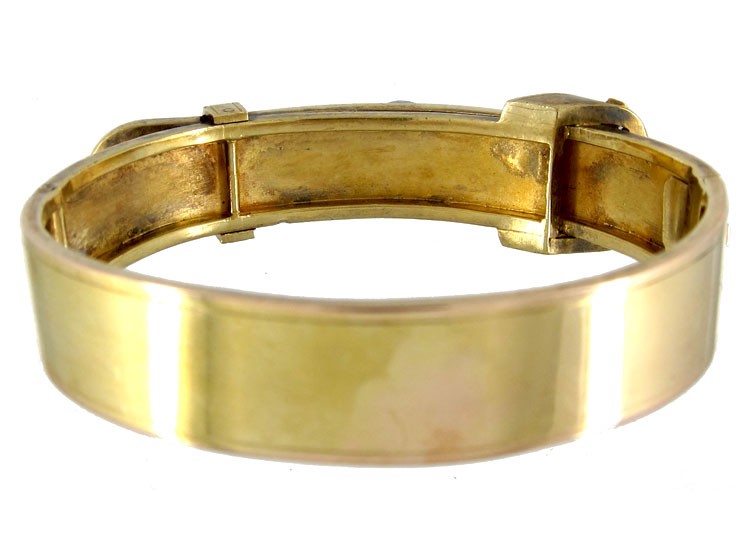 Gold & Diamond Buckle Bangle