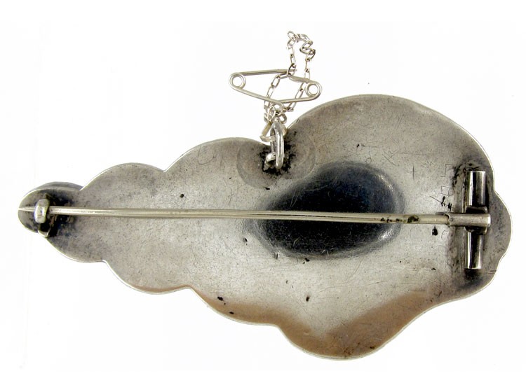 Scottish Silver & Agate Shell Brooch