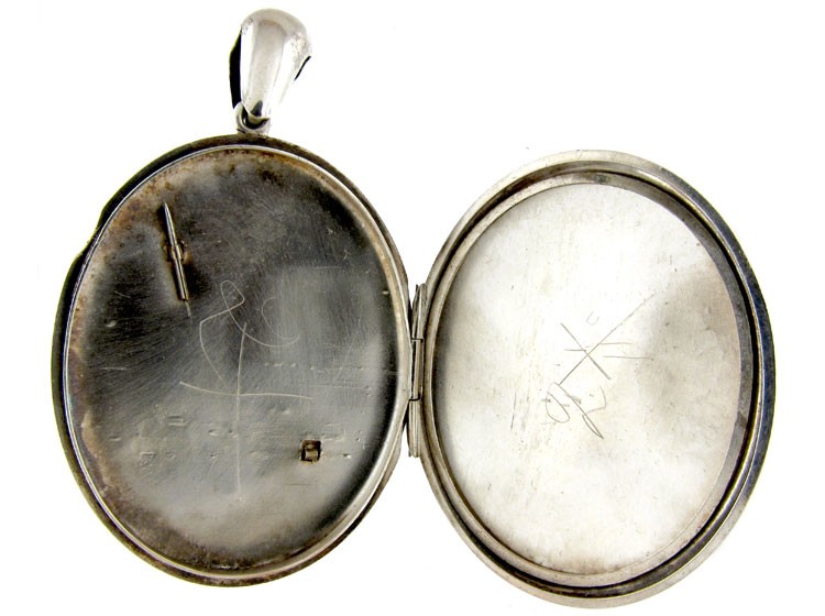 Large Silver Victorian Souvenir Locket