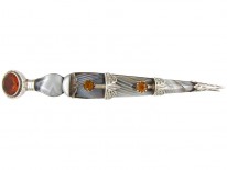 Scottish Grey Agate Dirk Brooch