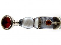 Scottish Grey Agate Dirk Brooch
