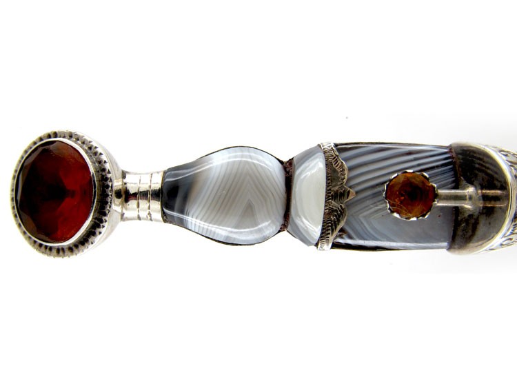 Scottish Grey Agate Dirk Brooch