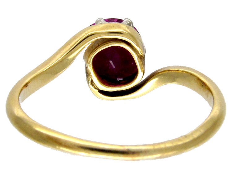 Pink Sapphire Art Nouveau Ring