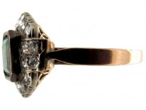 18ct Gold, Colombian Emerald & Diamond Art Deco Ring