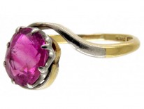 Pink Sapphire Art Nouveau Ring