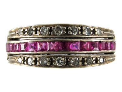 Sapphire, Diamond & Ruby Flip Over Ring