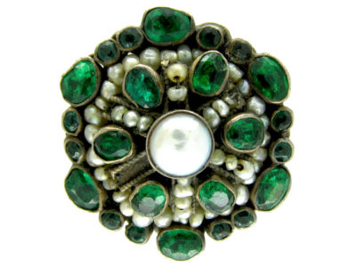 Austro-Hungarian Garnet Doublet & Pearl Ring