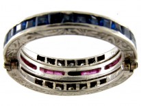 Sapphire, Diamond & Ruby Flip Over Ring