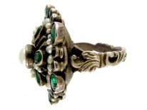 Austro-Hungarian Garnet Doublet & Pearl Ring
