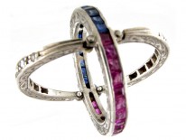 Sapphire, Diamond & Ruby Flip Over Ring