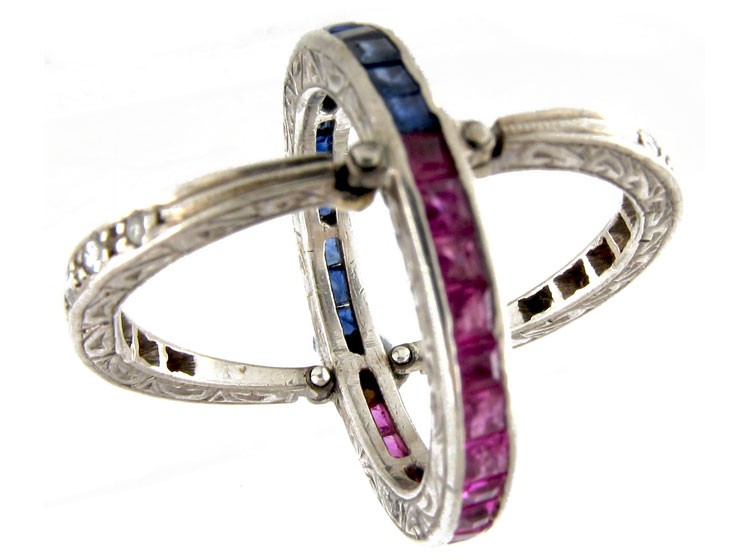 Sapphire, Diamond & Ruby Flip Over Ring