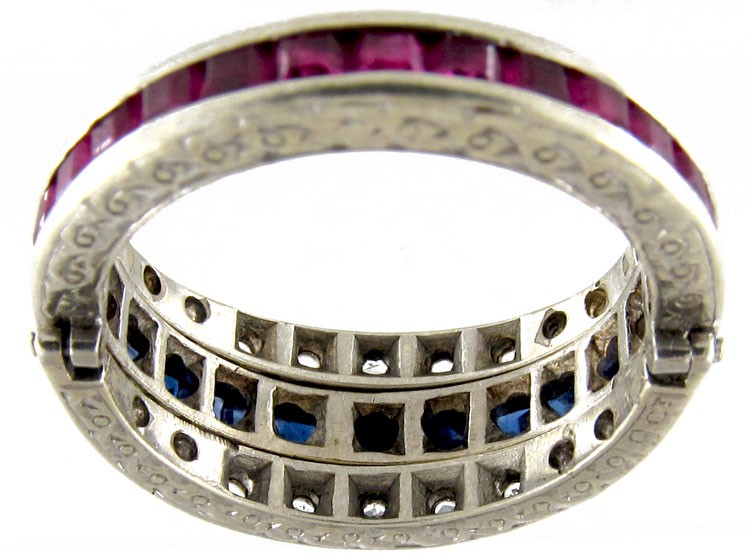 Diamond, Ruby & Sapphire Flip Over Ring