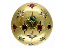 Multi Gem 18ct Gold Retro Ring
