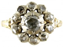 Georgian Rose Cut Diamond Cluster Ring