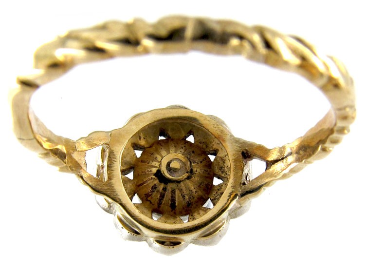 Georgian Rose Cut Diamond Cluster Ring