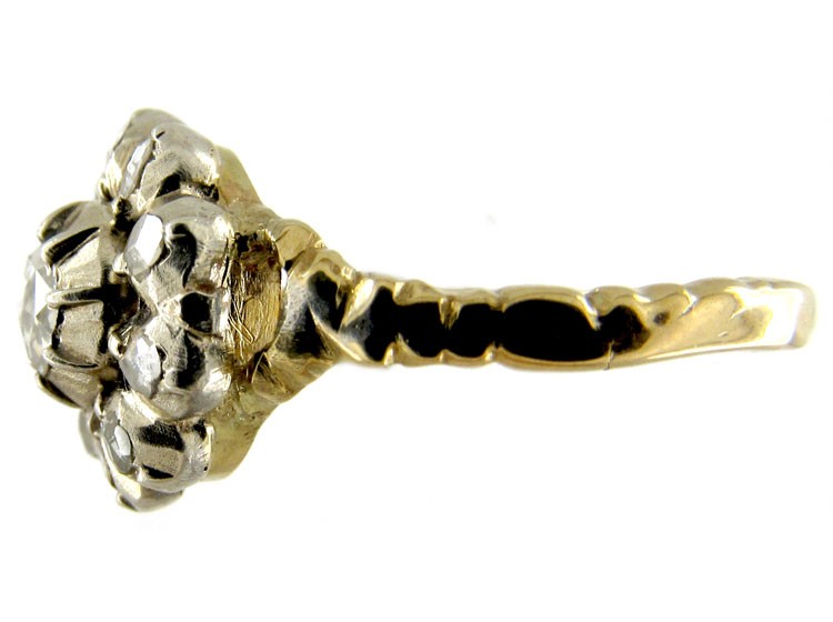 Georgian Rose Cut Diamond Cluster Ring