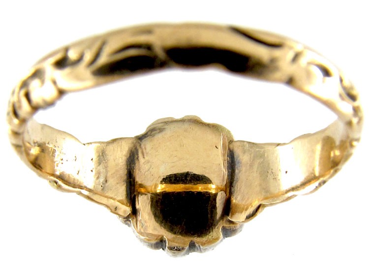 Rose Diamond Cluster Georgian Ring