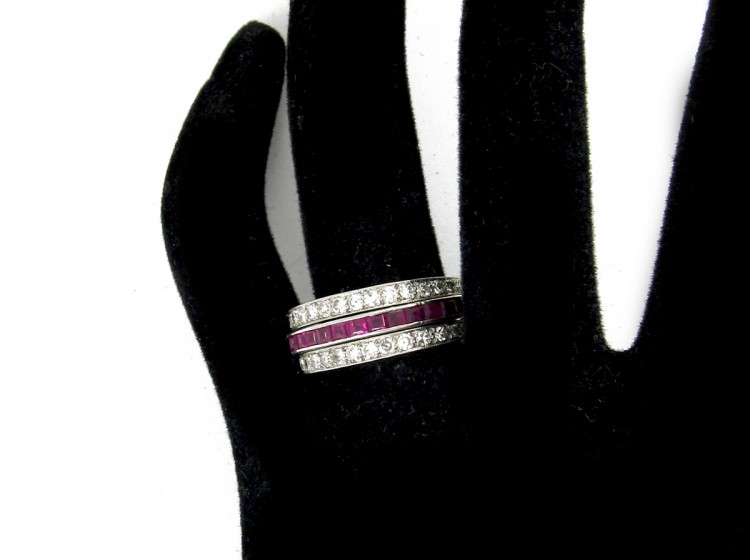 Diamond, Ruby & Sapphire Flip Over Ring