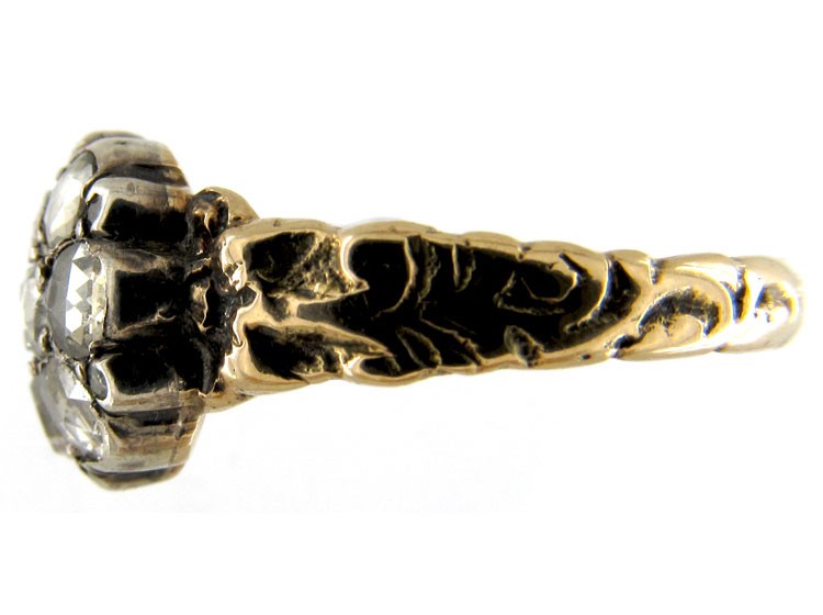 Rose Diamond Cluster Georgian Ring