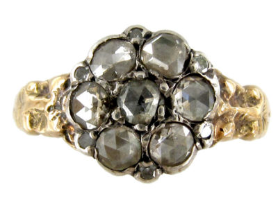 Rose Diamond Cluster Georgian Ring