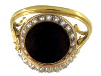Carved Hardstone Cameo Diamond Ring