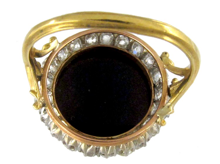 Carved Hardstone Cameo Diamond Ring