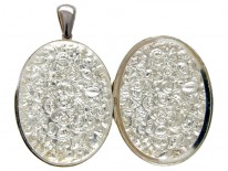 Large Silver Victorian Shell Design Locket