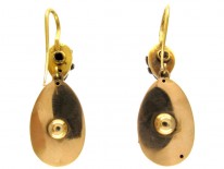 Victorian Diamond & Blue Enamel Earrings