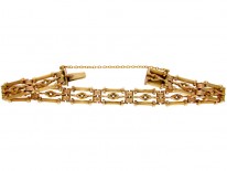 15ct Gold Fancy Link Edwardian Gate Bracelet