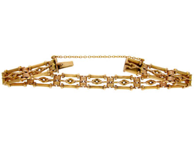 15ct Gold Fancy Link Edwardian Gate Bracelet