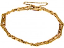 15ct Gold Fancy Link Edwardian Gate Bracelet