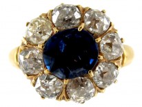 Diamond & Sapphire Cluster Ring