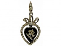 Paste & Silver Heart 'Pense A Moi' Pendant