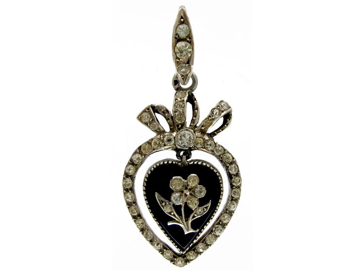 Paste & Silver Heart 'Pense A Moi' Pendant