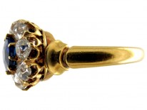Diamond & Sapphire Cluster Ring