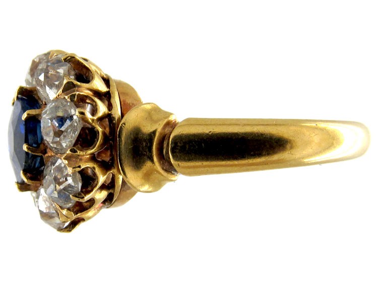 Diamond & Sapphire Cluster Ring